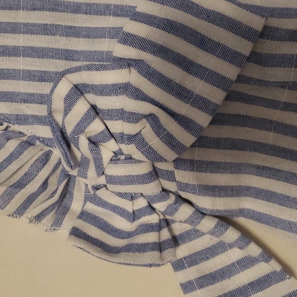 NWT Danna Belle Blue Striped Ruffle Shortall Romper 18 Months - Picture 2 of 8